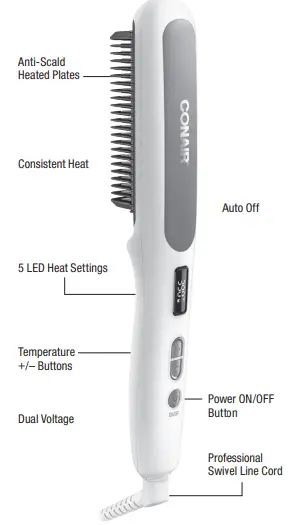 DOUBLE CERAMIC BC700 Heated Straight Brush 1