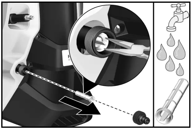 Clean the sieve in the water connection