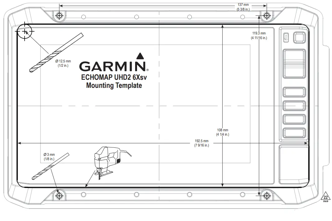 GARMIN ECHOMAP UHD2 Touch 6x Template - Fig