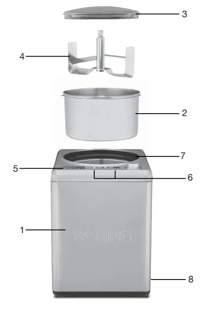WARING 2.5-Quart Compressor Ice Cream Maker - figure 1