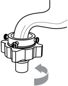 Connection between ordinary tap and inlet hose.