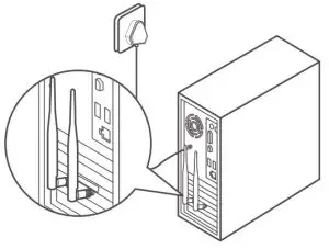 Tenda E12 AC1200 Wireless PCI Express Adapter - power source