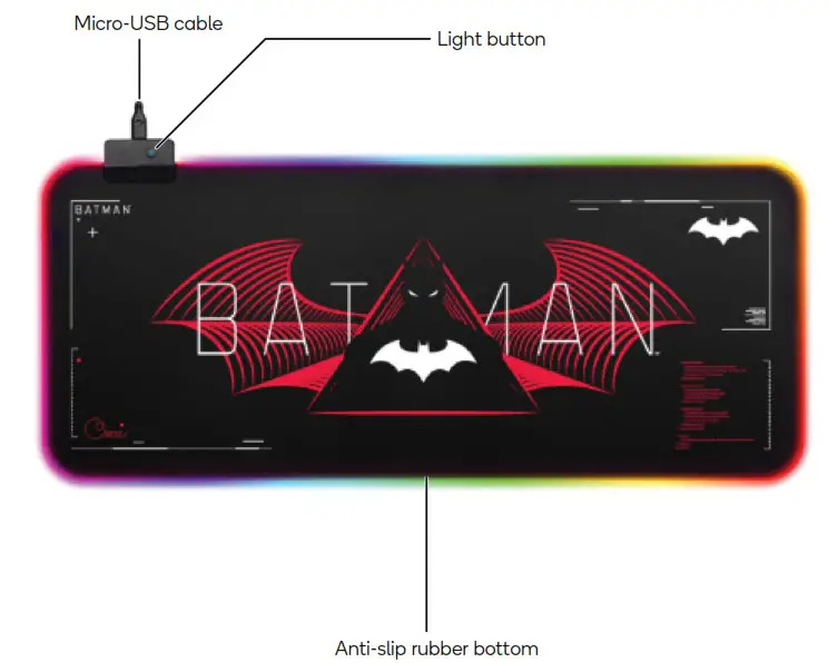 kogan KAMSPDWBRLA Batman RGB LED Gaming Keyboard -Overview