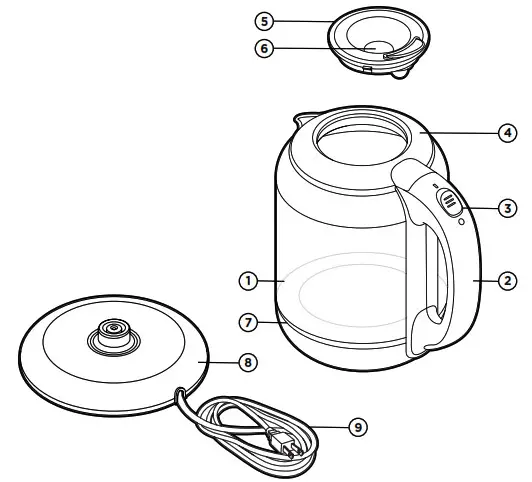 CHEFMAN RJ11 17GM EF Cordless Electric Kettle- FEATURES