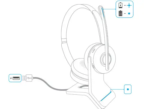 ANKER A3510032 PowerConf H700 Bluetooth headset with Charging Stand - CHARGING WITH