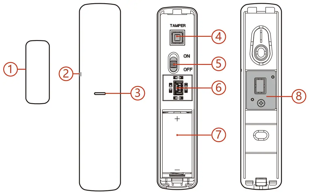 HIKVISION DS-PDMCK-EG2-WA Wireless Magnet Shock Detector - APPEARANCE