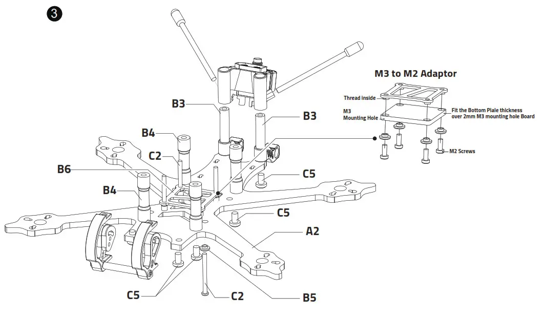 DIATONE ROMA F35 Freestyle Quadcopter Frame Kit- Assembly Guide 3