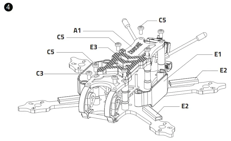 DIATONE ROMA F35 Freestyle Quadcopter Frame Kit- Assembly Guide 4