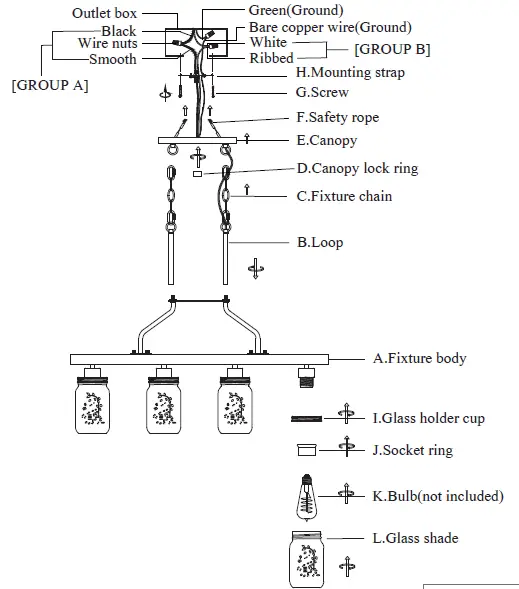 TRUE FINE TD10002C 4-Light Chandelier FIG 2