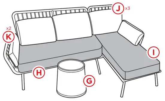 bcp SKY5750 Outdoor Woven Corner Sectional Set - part 15