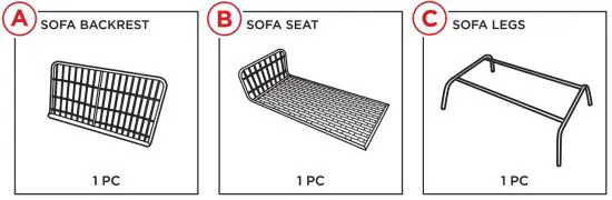 bcp SKY5750 Outdoor Woven Corner Sectional Set - part