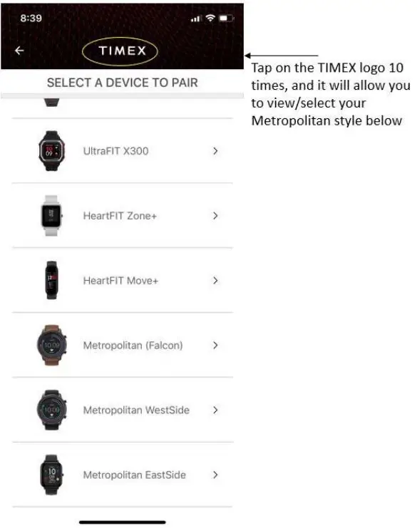 TIMEX Metropolitan S Smart Watch - When synching the watch to your App, you must “Unlock” the Metropolitan style