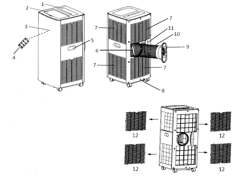 SAUBER PAC-125336 Portable Air Conditioner fig 1