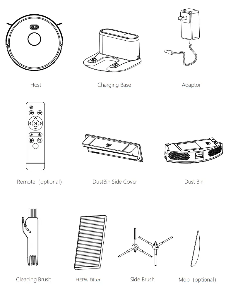 Dongguan Xinsu Technology X8 Plus Robot Vacuum Cleaner - Contents