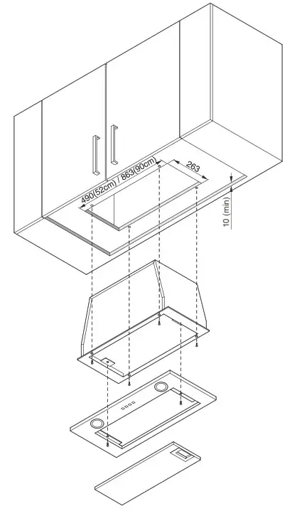 Baumatic GUH52SD 52cm Undermount Rangehood - Installation 2