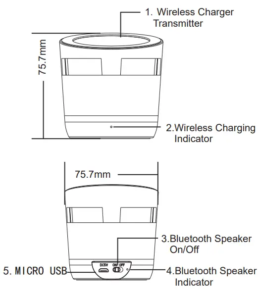 DOAGEAS B80 Wireless Charger Bluetooth Speaker -fig2