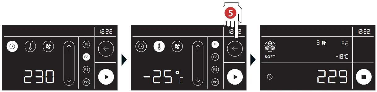 Freezing with automatic or manual cycles