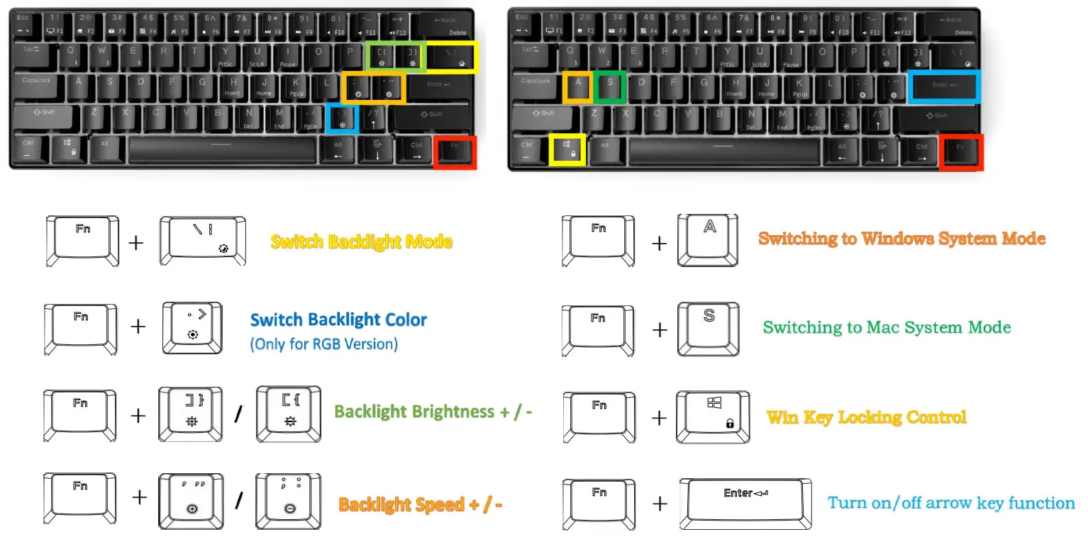 RK ROYAL KLUDGE RK61 Mechanical Gaming Keyboard 3