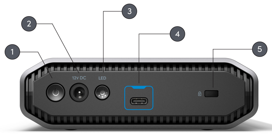SanDisk G-Drive Desktop Hard Drive - REAR CONNECTIVITY