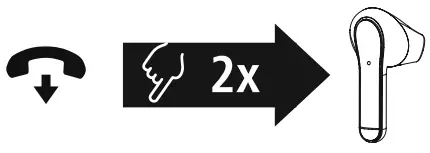 hama 00184068 Freedom Light Bluetooth Earphones - End a call