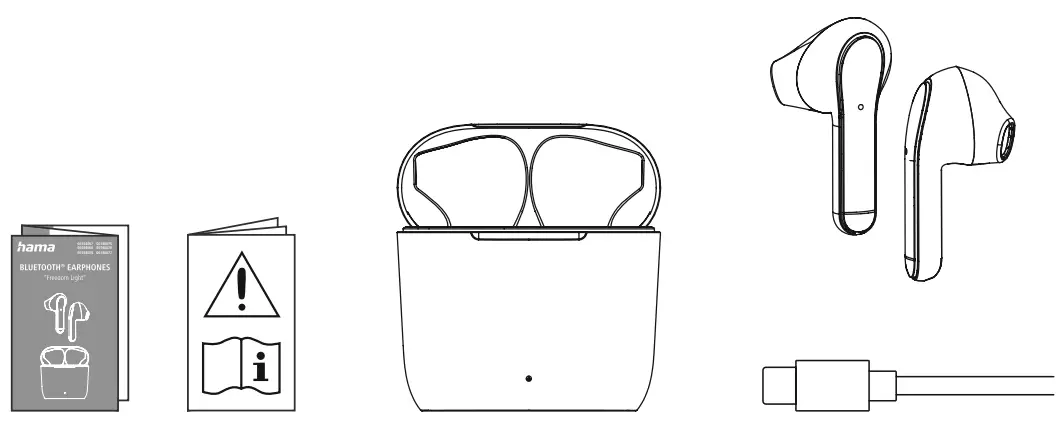 hama 00184068 Freedom Light Bluetooth Earphones - Package contents