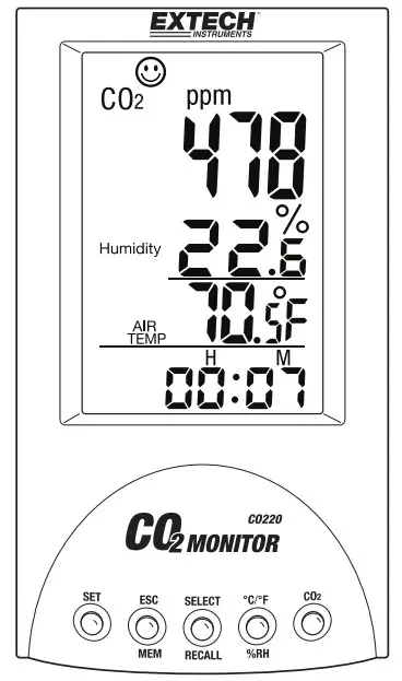 EXTECH CO220 CO2 Monitor and Datalogger