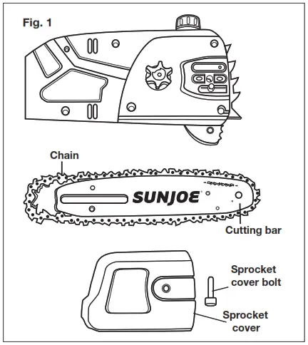 SUN JOE SWJ800E 8-Inch 6.5-Amp Electric Pole Chain Saw - Fig. 1