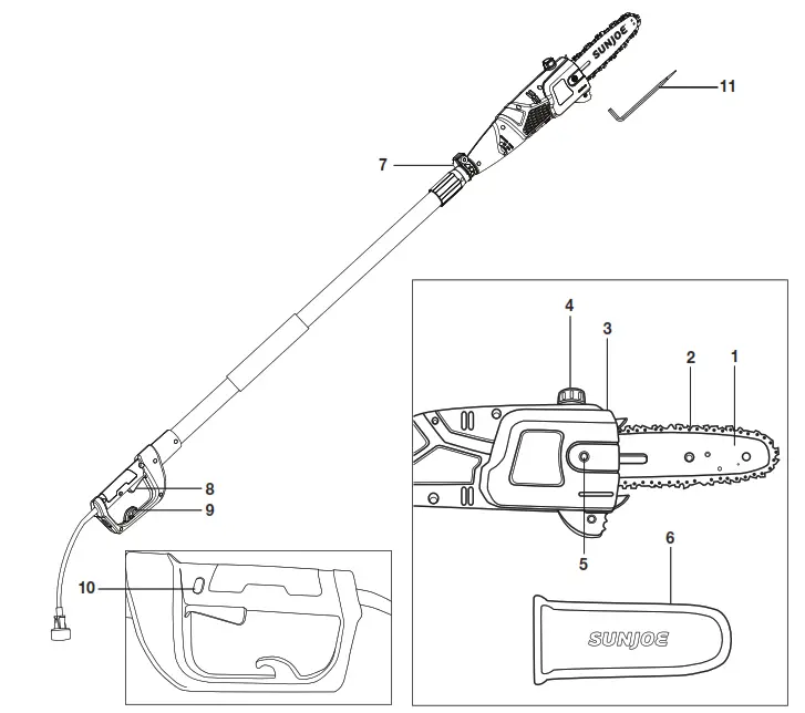 SUN JOE SWJ800E 8-Inch 6.5-Amp Electric Pole Chain Saw - Know Your Electric Pole Chain Saw