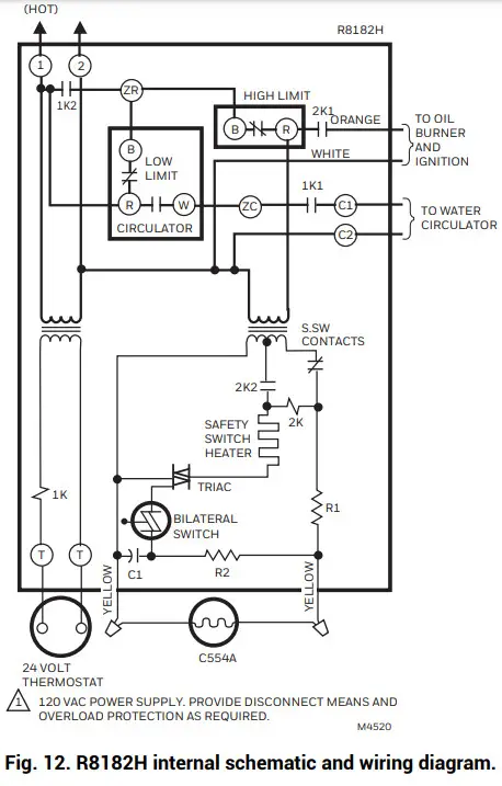 resideo R8182D Combination Protectorelay™ Primary Control and Aquastat® Controller -11. R8182F i12