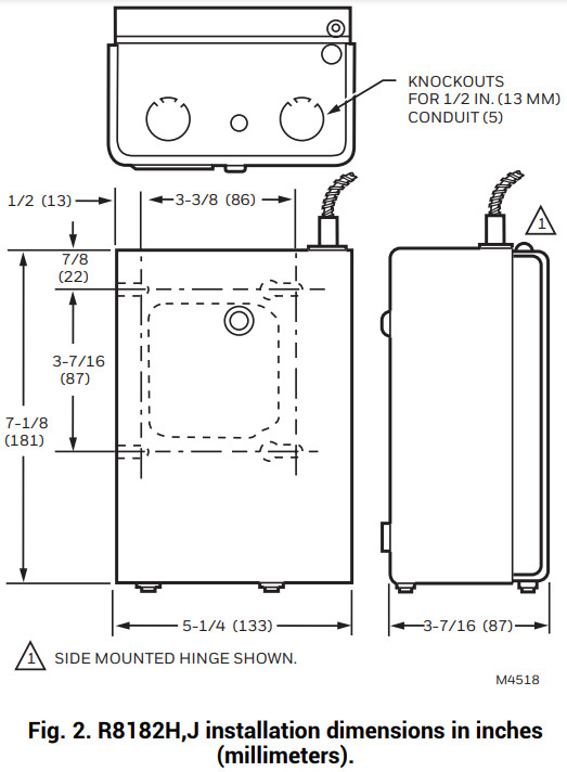 resideo R8182D Combination Protectorelay™ Primary Control and Aquastat® Controller -J installation