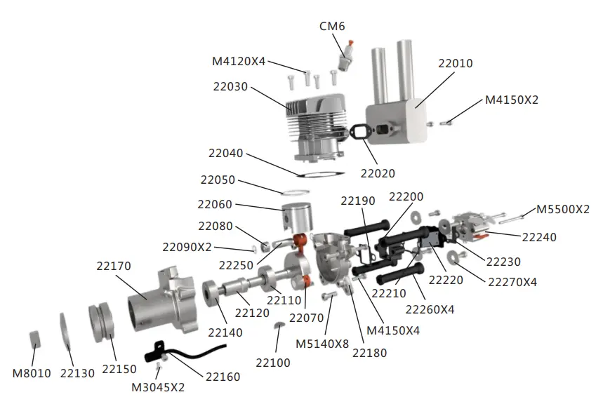 CRRCpro GP22R 22cc Gasoline Engines for RC Airplane 4