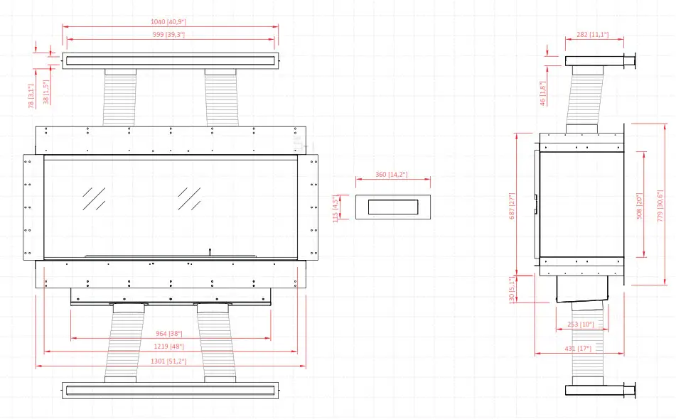 planika BIO-60-081 Panorama Single-Sided Automatic Bio Fireplace - FIg