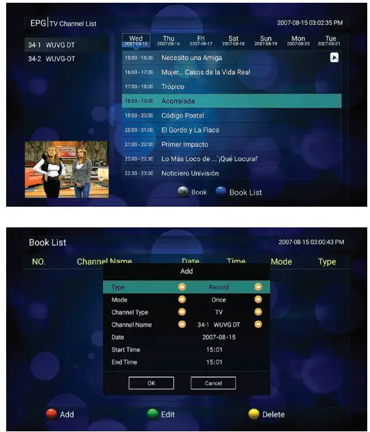 Aluratek Live TV, DVR and Streaming Media - DVR Recording