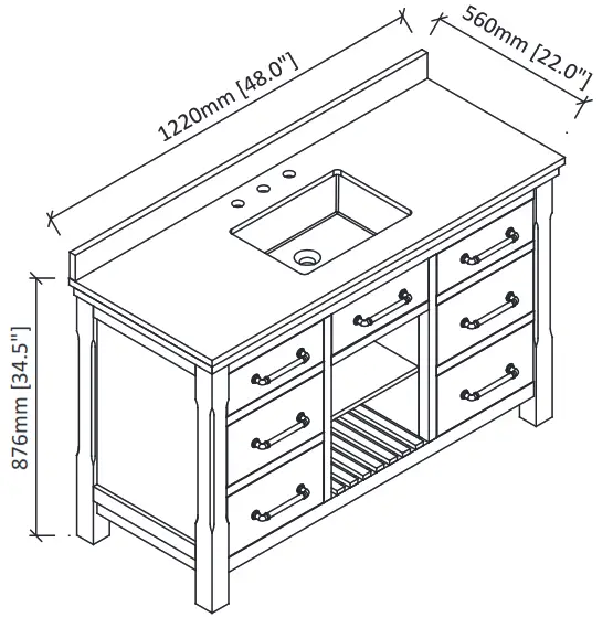 ARI KITCHEN BATH Lauren 48 in. Single Bath Vanity in Weathered Fir - 1