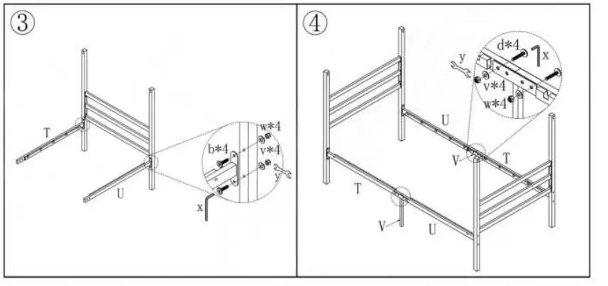 Huluwat-DJ-746E-BK-Minimalism-Style-Black-Metal-Frame-3