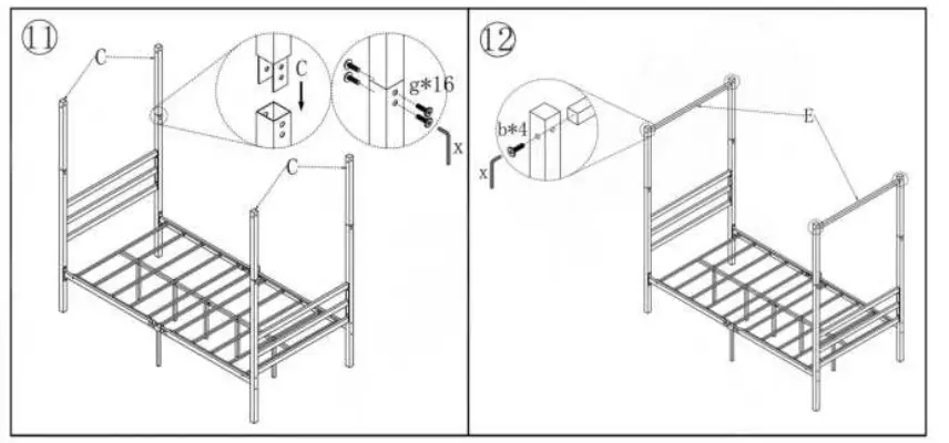 Huluwat-DJ-746E-BK-Minimalism-Style-Black-Metal-Frame-7