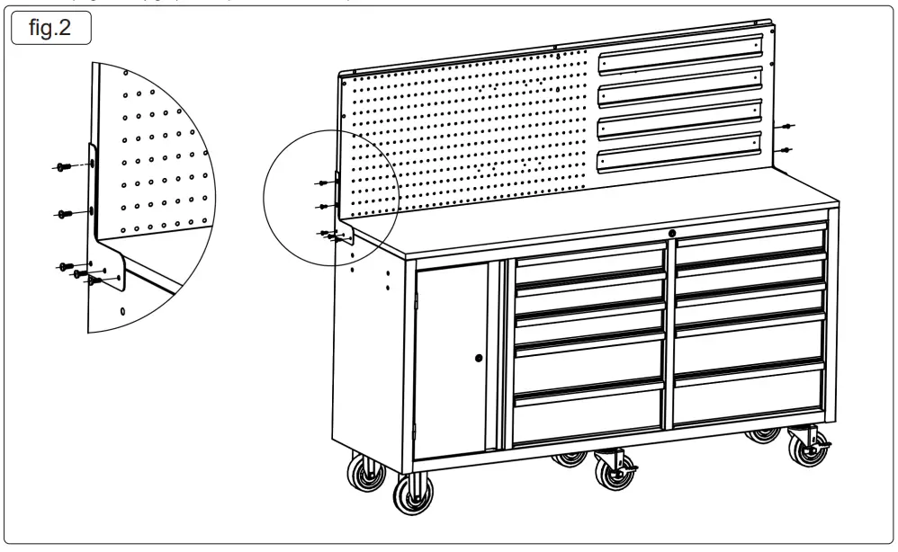 SEALEY-AP6310 10-Drawer-Mobile-Workstation-with-Backboard-3