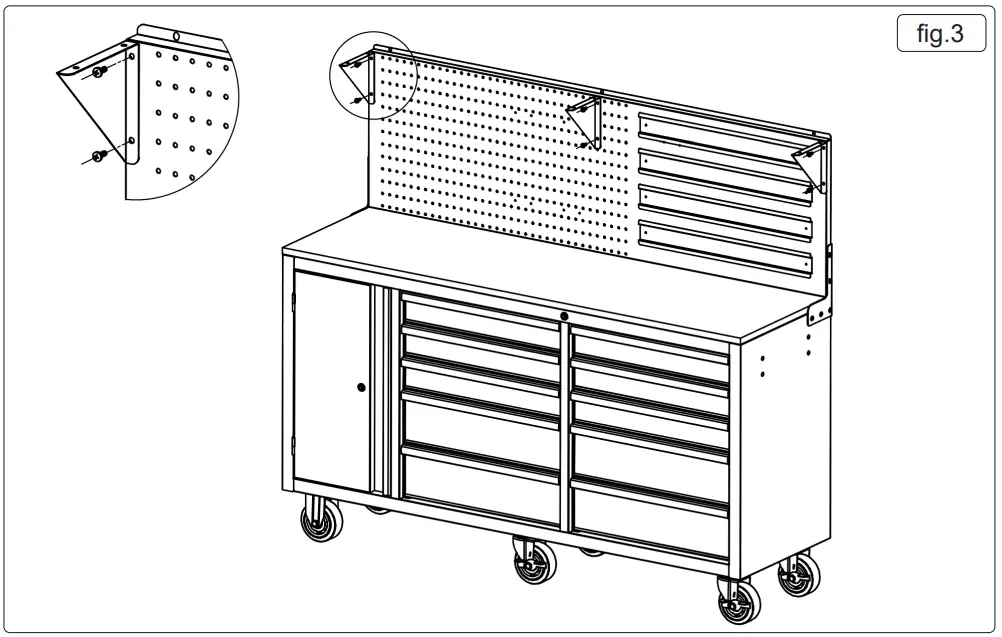 SEALEY-AP6310 10-Drawer-Mobile-Workstation-with-Backboard-4