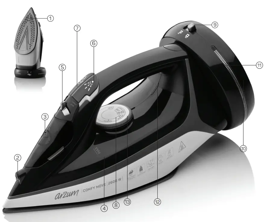 arzum-AR6023-2600-W-Steam-Iron-fig-1
