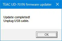 TEAC UD 701N Music Player - Update procedures 10