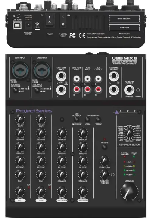 ART-Pro -Audio-USBMIX6-6-Channel-Mixer-USB-Audio-Interface-Owner-fig-1