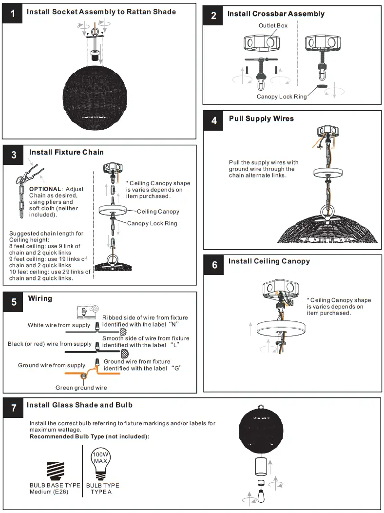 QUOIZEL QP5571AWH Lindendale 1-Light Antique White Globe Pendant - Fig 4