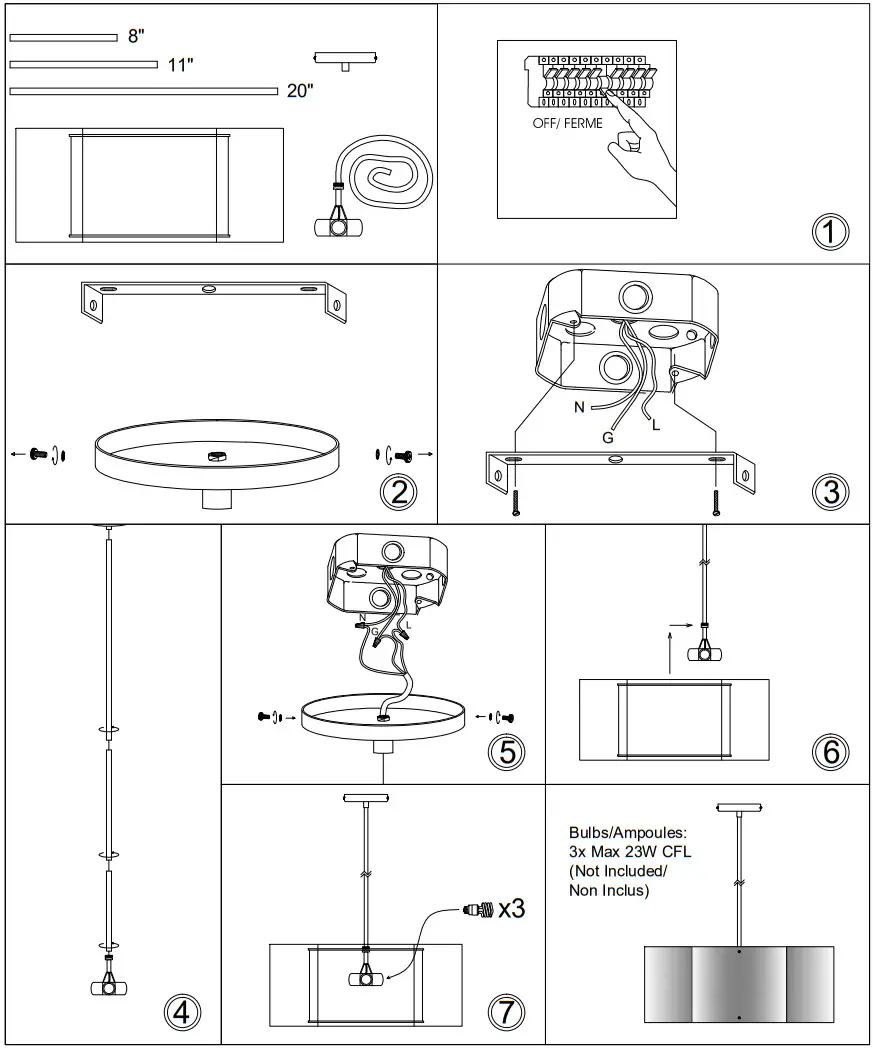Dainolite ZUL 243 3 Light Red Modern Contemporary Drum Pendant Light - Figure