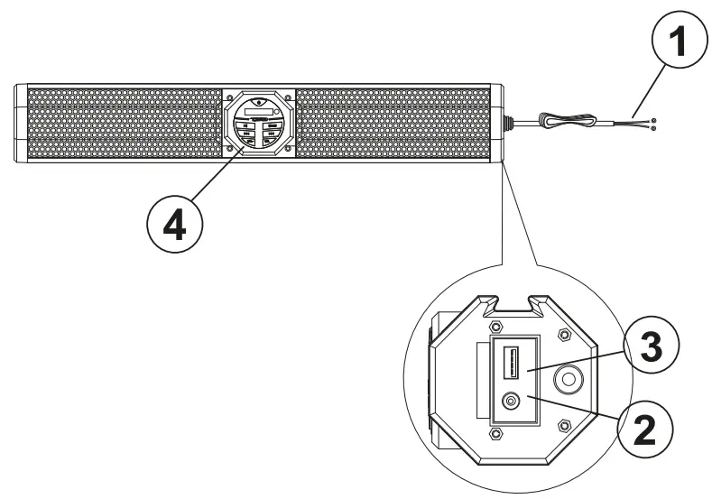DS18 HYDRO SB24BT Amplified Sound Bar with BT and USB Player - KNOWING