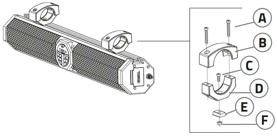 DS18 HYDRO SB24BT Amplified Sound Bar with BT and USB Player - leaving the Vehicle