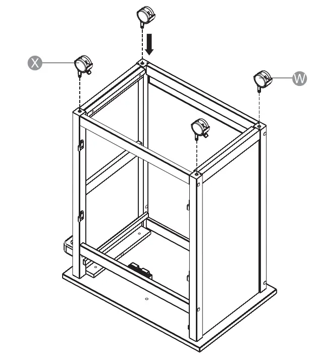 amazon basics B07MNBYN11 Classics Kitchen Cart with Cabinet Assembly Instruction