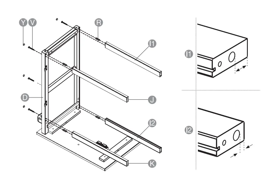 amazon basics B07MNBYN11 Classics Kitchen Cart with Cabinet Assembly Instruction