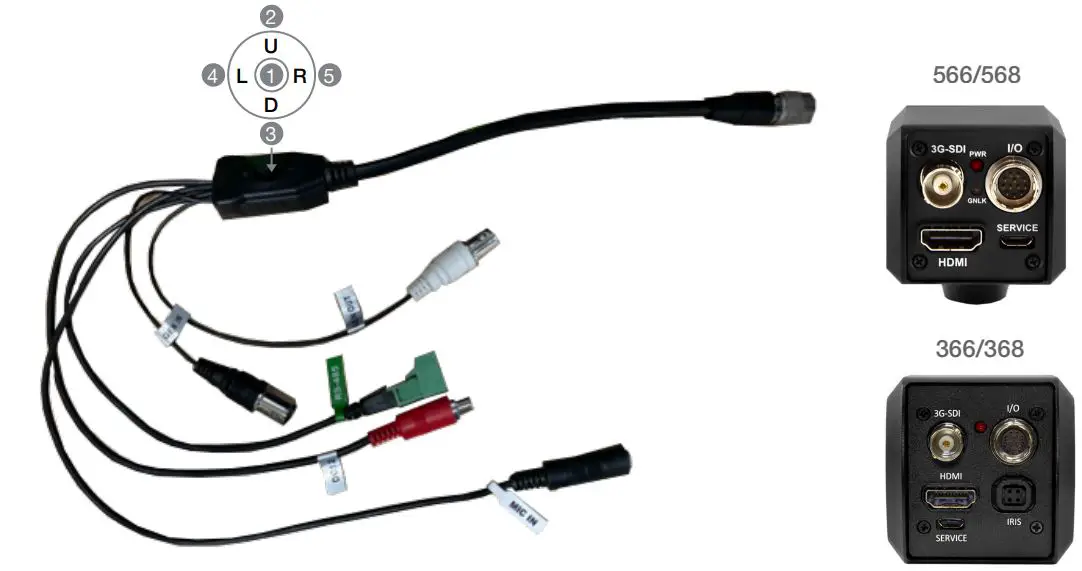 Marshall CV566 Compact and Miniature Full-HD Genlock Cameras User Manual - OSD Joystick and Button