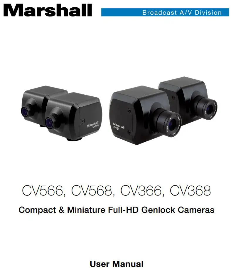 Marshall CV566 Compact and Miniature Full-HD Genlock Cameras User Manual