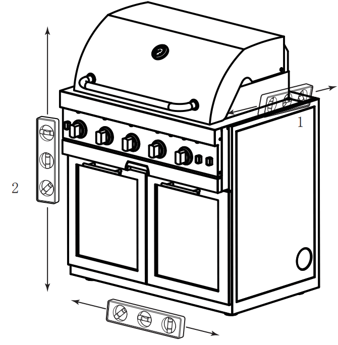allen roth FHTA80078A Outdoor Kitchen Grill Cabinet - fig 3